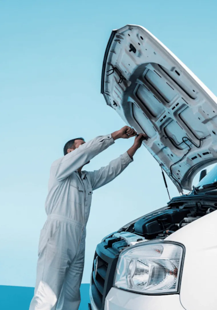 Driver standing beside a locked car door